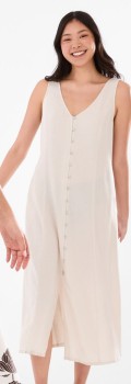 Sleeveless+Button+Front+Midi+Dress