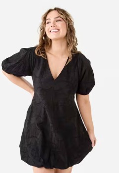 Short+Sleeve+Broderie+Puff+Sleeve+Mini+Dress