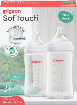 Pigeon+SofTouch+Bottle+PP+240mL+Twin+Pack%2A