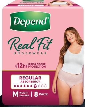 Depend+Women+Real+Fit+Underwear+Medium+8+Pack