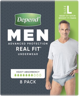 Depend+Real+Fit+Underwear+Men%26rsquo%3Bs+Large+8+Pack