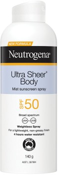 Neutrogena+Ultra+Sheer+SPF50+Body+Mist+140g%26Omega%3B