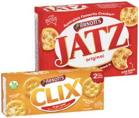 Arnott%26rsquo%3Bs+Jatz+225g%2C+Clix+or+Vita%E2%80%91Weat+Wholegrains+Crackers+250g+Selected+Varieties