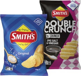 Smiths-Crinkle-Cut-or-Double-Crunch-Potato-Chips-150g-170g on sale