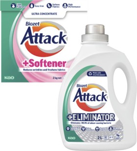 Biozet+Attack+Plus+Laundry+Liquid+2+Litre+or+Powder+2kg