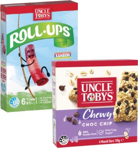 Uncle+Tobys+Muesli+Bars+145g-185g+or+Roll+Ups+94g