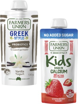 Farmers+Union+Greek+Style+or+No+Added+Sugar+Kids+Yogurt+Pouch+130g