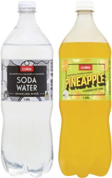 Coles+Soft+Drink+or+Mixers+1.25+Litre
