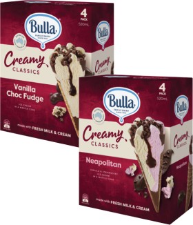 Bulla+Creamy+Classics+Ice+Cream+Cones+4+Pack+520mL