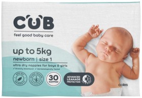 CUB+Nappies+Newborn+Size+1+30+Pack