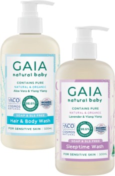 Gaia+Natural+Baby+Hair+%26amp%3B+Body+Wash+or+Sleeptime+Wash+500mL