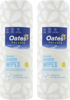 Oates+Earthly+Reusable+Bamboo+Wipes+10+Pack