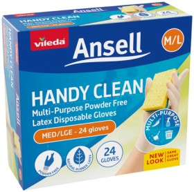 Ansell+Handy+Clean+Disposable+Gloves+Medium%2F+Large+24+Pack