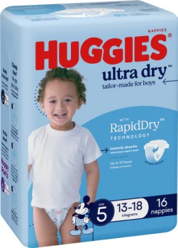 Huggies+Ultra+Dry+Nappies+14-28+Pack+Selected+Varieties