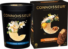 Connoisseur-Gourmet-Ice-Cream-Tub-1-Litre-or-Sticks-46-Pack-Selected-Varieties on sale