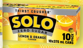 NEW+Solo+Zero+Sugar+Lemon+%26amp%3B+Orange+10x375mL