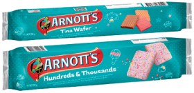 Arnott%26rsquo%3Bs+Flavoured+Iced+Biscuits+200%E2%80%91250g%2C+Tina+Wafer+or+Tiny+Teddy+Half+Coated+Milk+Chocolate+Biscuits+200g+Selected+Varieties