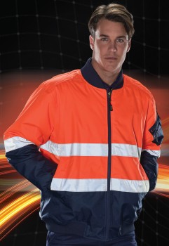 ELEVEN+Hi-Vis+Spliced+Bomber+Jacket+with+3M%26trade%3B+Tape