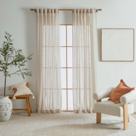 Marina-Sheer-Beige-Curtain-Set-of-2-by-Habitat on sale