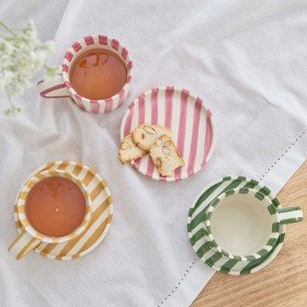 Emery-Stripe-Mug-with-Saucer-by-MUSE on sale
