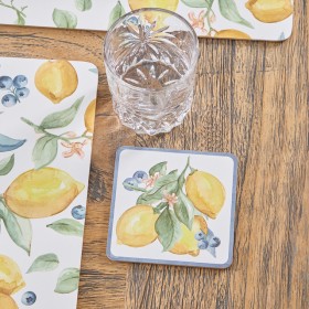 Sicily+Lemons+Cork+Coaster+Set+of+6+by+M.U.S.E.