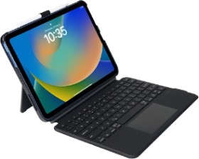 J.Burrows+Keyboard+Folio+w%2FTouchpad+iPad+A16%2F10th+Gen+Black