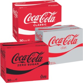 Coca-Cola-Classic-Diet-or-Zero-Sugar-Soft-Drink-Varieties-30-x-375ml on sale