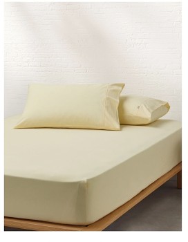Vue+Stonewashed+Cotton+Fitted+Sheet+in+Lemon