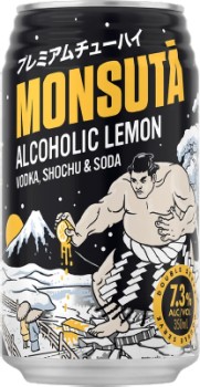 NEW+Monsuta+Alcoholic+Lemon+Vodka+Shochu+%26amp%3B+Soda+Cans+350mL