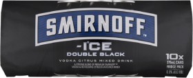 Smirnoff+Ice+Double+Black+Cans+10+Pack+375mL
