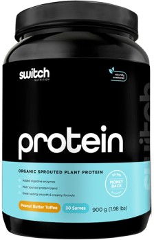 Switch+Nutrition+Organic+Sprouted+Plant+Protein+Peanut+Butter+Toffee+900g