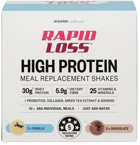 Rapid+Loss+High+Protein+Meal+Replacements+Shake+Mixed+Pack+10+x+48g