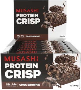Musashi+Protein+Crisp+Bar+Choc+Brownie+12+x+60g