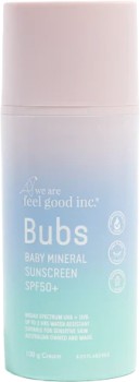 NEW+We+Are+Feel+Good+Inc+Bubs+Baby+Mineral+Sunscreen+SPF50%2B+100g