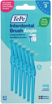 Tepe+Interdental+Brush+Angle+Blue+%28Iso+Size+3%29+0.6mm+6+Pack