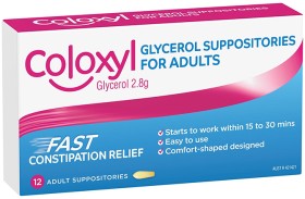 Coloxyl+Adult+Glycerol+Suppositories+12+x+2.8g