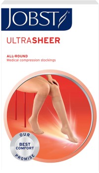 JOBST+UltraSheer+Compression+Stockings+Knee+High+15-20+mmHg+Natural+L