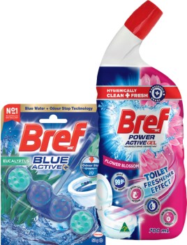 Bref+Rim+Block+Toilet+Cleaner+42%E2%80%9150g+or+Gel+600%E2%80%91700mL+Selected+Varieties