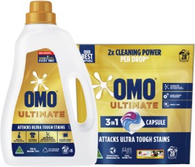 OMO+Ultimate+Laundry+Capsules+28+Pack+or+Liquid+2+Litre+Selected+Varieties