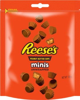 Reeses-Minis-Unwrapped-120g-or-Miniatures-Cups-120-150g-Selected-Varieties on sale