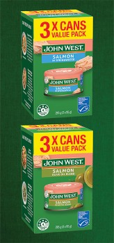John+West+Salmon+Value+Pack+3x95g+Selected+Varieties
