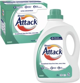Biozet+Attack+Regular+Laundry+Liquid+2+Litre+or+Powder+2kg