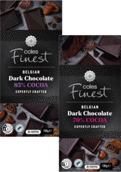 Coles+Finest+70%25+Cocoa+or+85%25+Cocoa+Block+Chocolate+100g