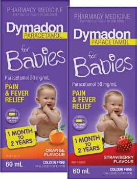 Dymadon-Paracetamol-For-Babies-1-Month-to-2-Years-Orange-or-Strawberry-Flavour-60mL on sale