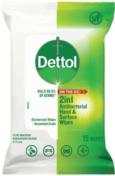 Dettol-2in1-Anti-bacterial-Hand-Surface-Wipes-15-Wipes on sale