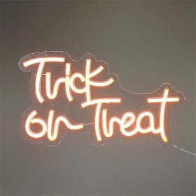 NEW+Halloween+Trick+or+Treat+Neon+Sign+40cm+Ea