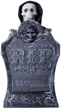 NEW+Tombstone+Skull+Animated+40cm+Ea