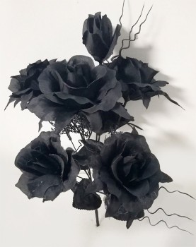 Rose+Bouquet+Black+35cm+Ea