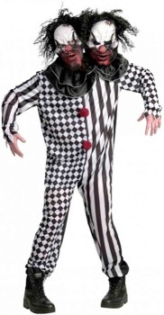 NEW+Costume+Morph+2+Headed+Clown+Adult+Standard+Ea