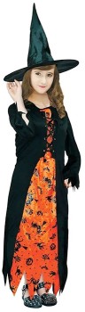NEW+Costume+Witch+Orange+Child+Medium+Ea